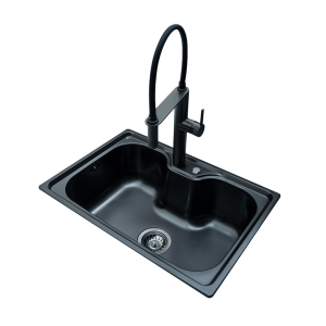 BLACK SINGLE KITCHEN SINK - LS6042B