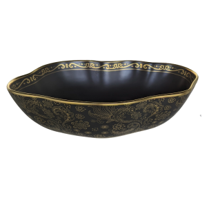 CERAMIC WHB MATT BLACK WITH GOLD DESIGN