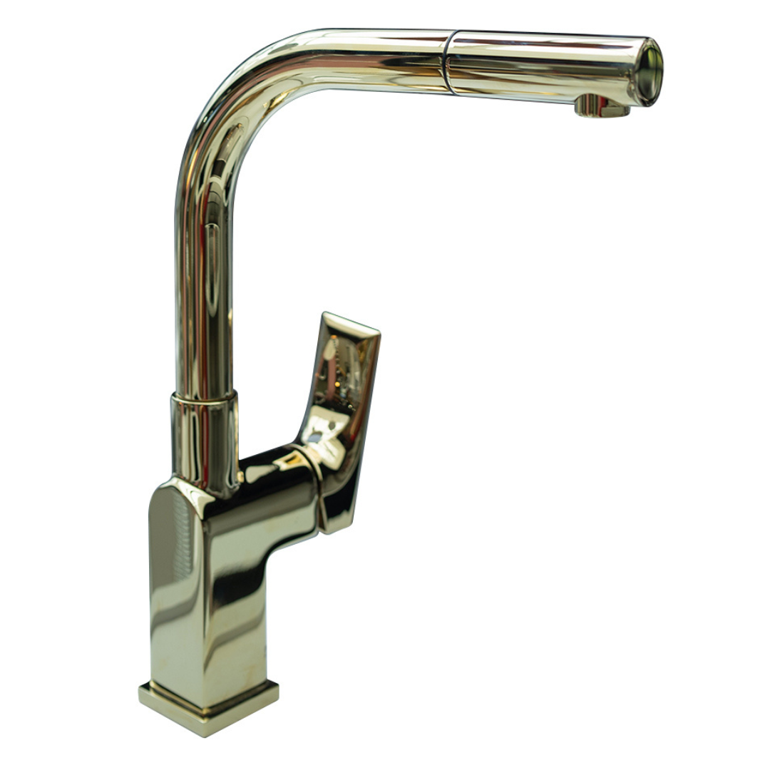 Gold S.Lever Pull-Out Kitchen Faucet 0000000779